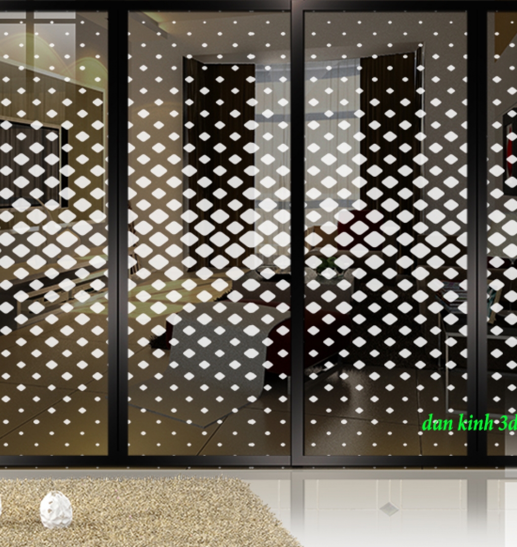 Decal dán kính nghệ thuật glass170 3d trong suốt