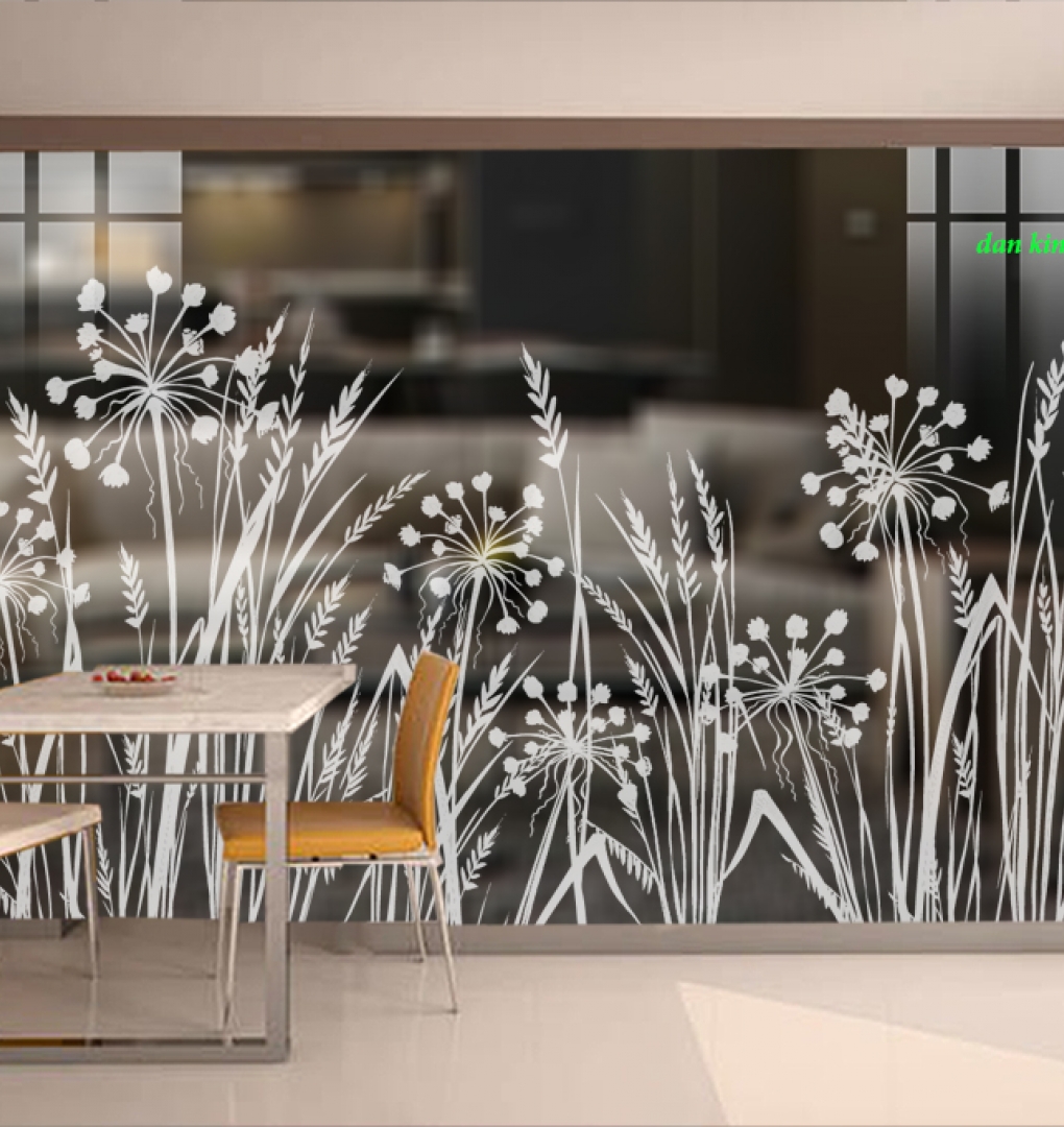 Decal dán kính nghệ thuật glass171 3d trong suốt