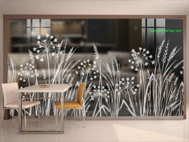 Decal dán kính nghệ thuật glass171 3d trong suốt