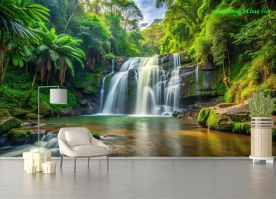 Tranh dán tường thác nước sen2005-273