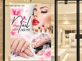 Decal dán kính cao cấp nails spa nails086