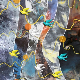 Tranh dán kính 3d k338