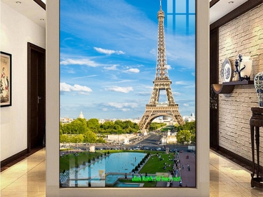 Tranh dán kính 3d 2 mặt cho vách kính cường lực