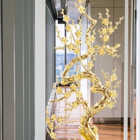 Decal dán kính 3D cao cấp hoa mai se035