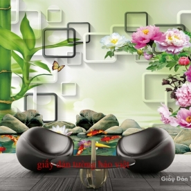 Giấy dán tường 3D phong thủy 036