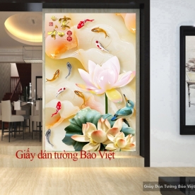 Giấy dán tường 3D sen giả ngọc FL083