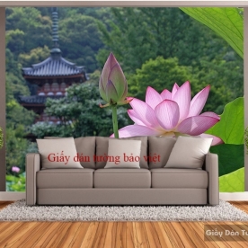 Giấy dán tường hoa sen H105