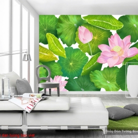 Giấy dán tường hoa sen H221