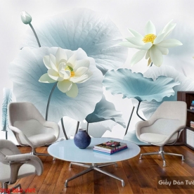 Giấy dán tường hoa sen h198