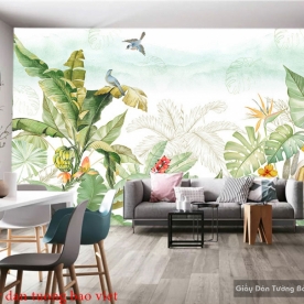 Giấy dán tường lá cây H190m