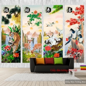 Giấy dán tường phong thủy bốn mùa FT052