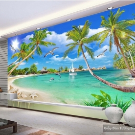 Giấy Dán Tường 3D Biển 6704