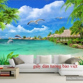 Giấy dán tường 3D cảnh biển S099