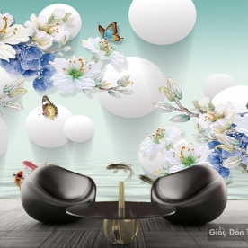 Giấy dán tường 3D giả ngọc H034