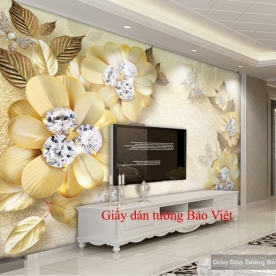 Giấy dán tường 3D giả ngọc K16237912