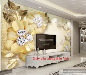Giấy dán tường 3D giả ngọc K16237912