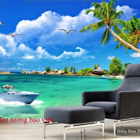 Giấy dán tường 3D phong cảnh biển S103