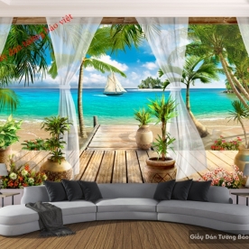 Giấy dán tường 3D phong cảnh đẹp S064
