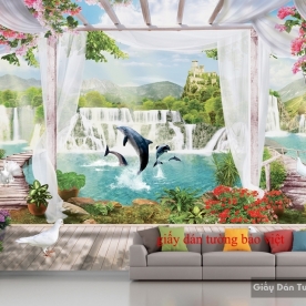 Giấy dán tường 3D phong cảnh đẹp S098