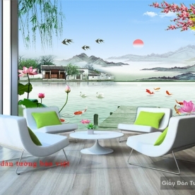 Giấy dán tường 3D phong thủy Ft068