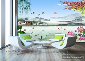 Giấy dán tường 3D phong thủy Ft068