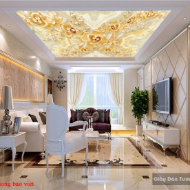 Giấy dán tường 3d giả ngọc dán trần nhà fl161