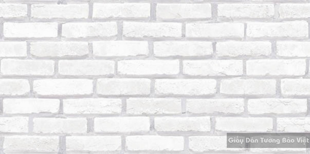 Giấy dán tường giả gạch màu trắng 8267-1 | Giấy dán tường Bảo Việt