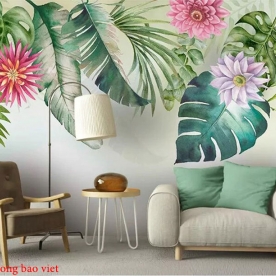Giấy dán tường lá cây tr299