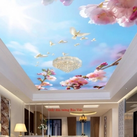 Giấy dán trần nhà phòng khách C099