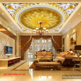 Giấy dán trần nhà phòng khách D060