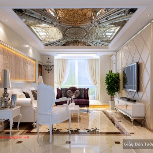 Giấy dán trần nhà phòng khách c121