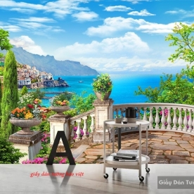 Giấy dán tường phòng khách 3d s182