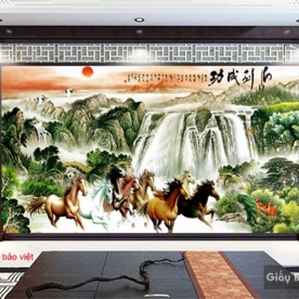 Giấy dán tường phòng khách mã đáo Hr022