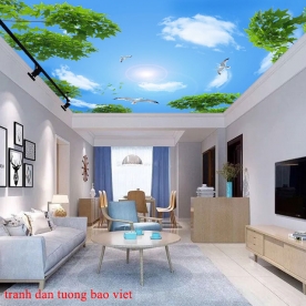Giấy dán tường phòng khách dán trần nhà c194
