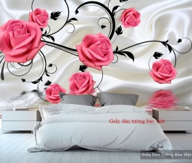 Giấy dán hoa hồng 3D cho phòng ngủ FL076