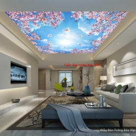 Giấy dán trần nhà phòng ngủ C075