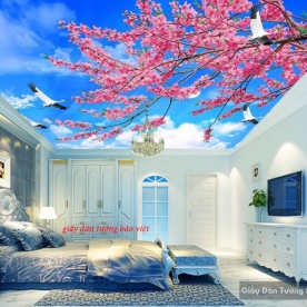 Giấy dán trần nhà phòng ngủ d163