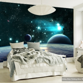 Giấy dán tường phòng ngủ 3D galaxy G001