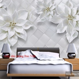 Giấy dán tường phòng ngủ 3D giả ngọc FL088