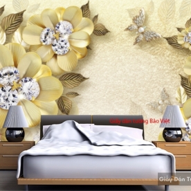 Giấy dán tường phòng ngủ màu vàng K16237912