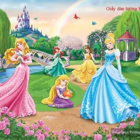 Giấy dán tường cho phòng bé gái hình công chúa Kid083