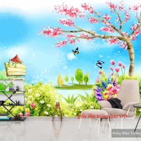 Giấy dán tường cho phong ngủ bé gái Kid080
