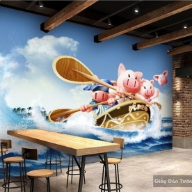 Giấy giấy dán tường phòng trẻ em 3D kid007