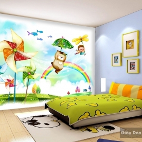 Giấy giấy dán tường phòng trẻ em 3D kid017