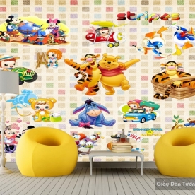 Giấy giấy dán tường phòng trẻ em 3D kid036