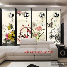 Film dán kính phong thủy bốn mùa K063