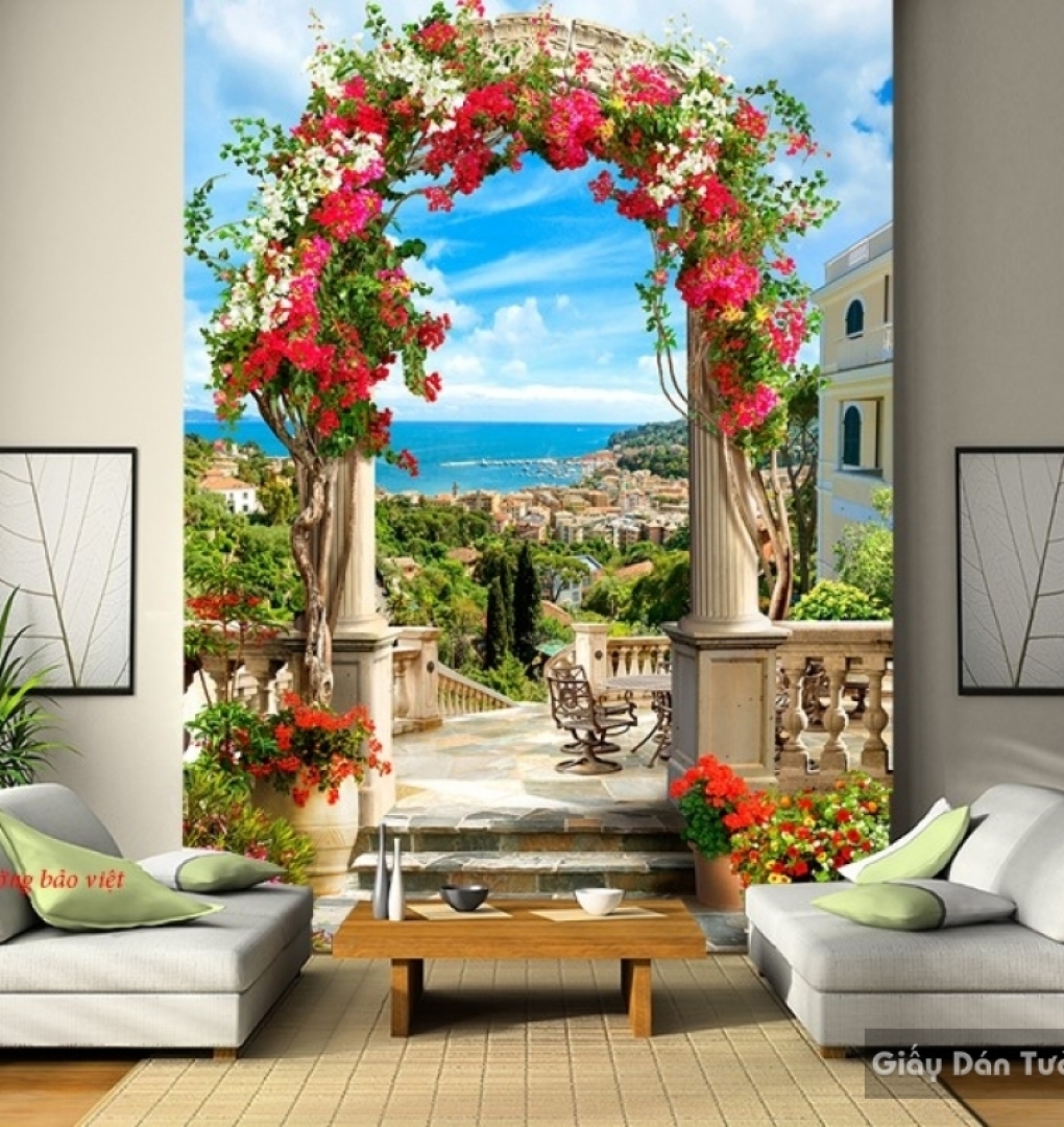 Tranh dán kính 3d đẹp k177