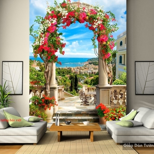 Tranh dán kính 3d đẹp k177