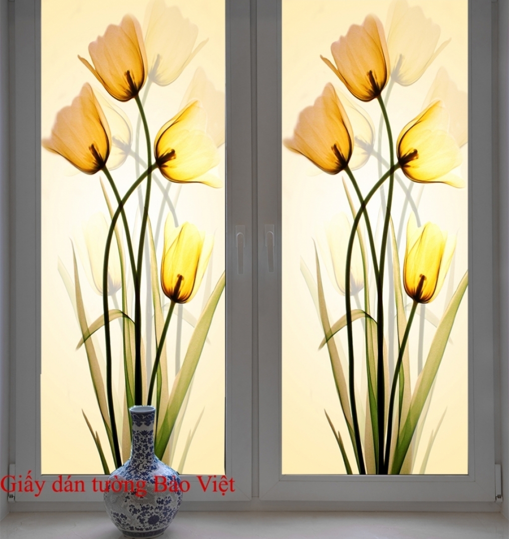 Tranh dán kính hoa tulip K066