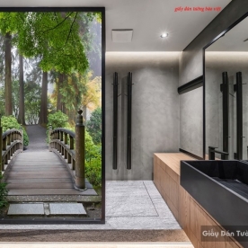 Tranh dán kính phong cảnh k188